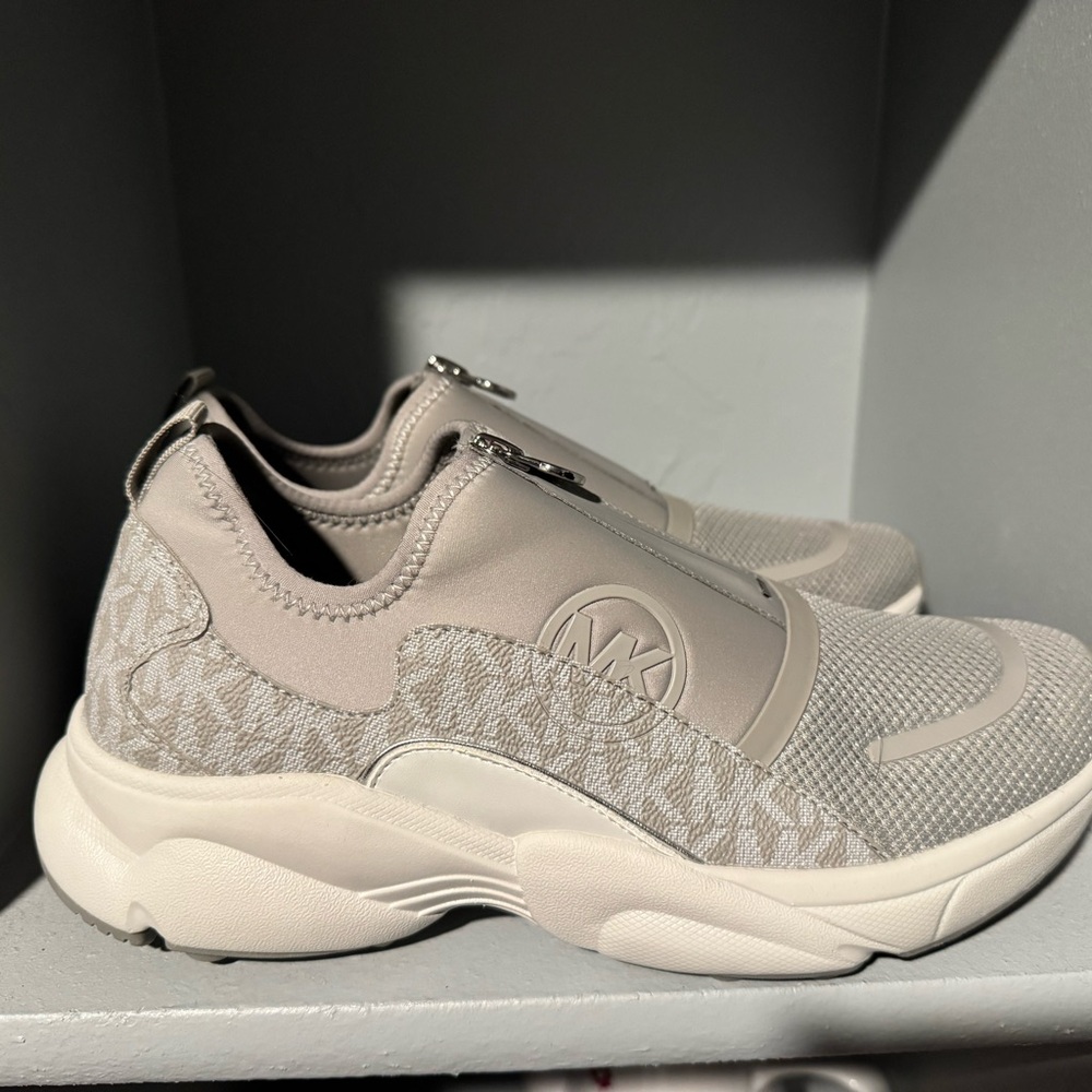 Michael Kors Grey Sami Zip Trainer Sneaker